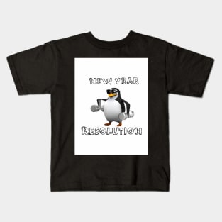 Penguin's new year's resolution Kids T-Shirt